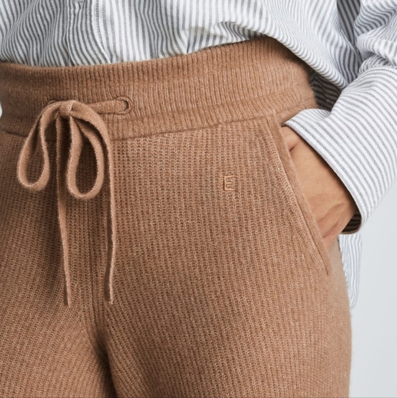Everlane Cozy Stretch Wide Leg Sweatpants in Camel - Picture 4 of 11